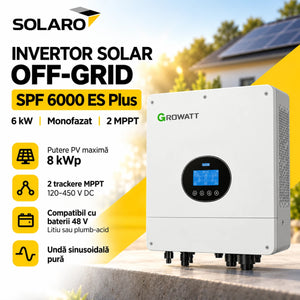 Invertor Solar Off-Grid Growatt SPF 6000 ES Plus 6kW Monofazat, 2 MPPT
