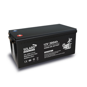 Acumulator solar 200Ah 12V cu gel, ideal pentru sisteme de energie regenerabilă.