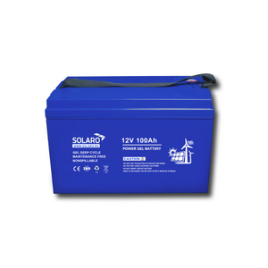 Baterie cu gel 100Ah 12V pentru panouri fotovoltaice, ideală pentru sisteme de energie solară.