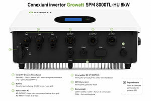 Conexiuni invertor Growatt SPM 8000TL-HU 8kW