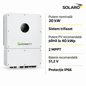 Specificații tehnice invertor hibrid trifazat Growatt WIT 20K-HU 20 kW