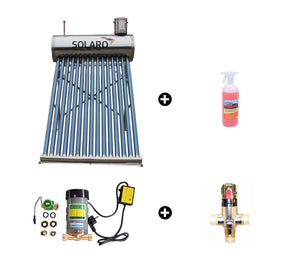 Kit Panou solar 216L + Pompa ridicare presiune + Vana amestec + Solutie de Curatare
