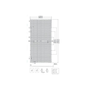 Dimensiuni panou fotovoltaic Ulica Solar 595W