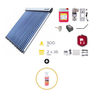 Sistem Solaro Presurizat 2x16 tuburi fara boiler + Solutie de Curatare
