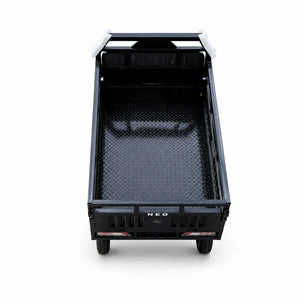 Triciclu electric NEO Agri 1500W vedere din spate cu benă cargo